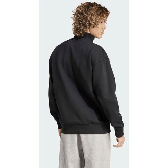 Adidas Men’s All SZN Fleece Quarter-Zip Crew Sweatshirt Black Size Medium - Picture 8 of 10